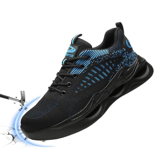Calzado de Trabajo Hombre Zapatos de Seguridad Mujer Zapatillas de Trabajo Zapatos de Protección con Punteras de Acero S1 Antideslizante Comodo Negro Azul 37 Unisex Calzado de Trabajo Hombre Zapatos de Seguridad Mujer Zapatillas de Trabajo Zapatos de Protección con Punteras de Acero S1 Antideslizante Comodo Negro Azul 37 Unisex