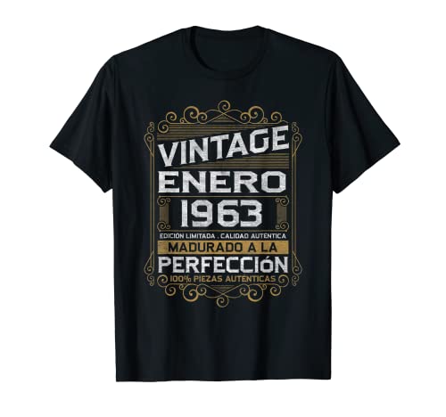 Enero 1963 Vintage Regalo 60 Años Cumpleaños Hombre Camiseta