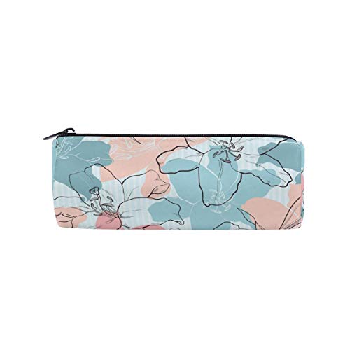 Preisvergleich Produktbild Abstrakte farbige Tulpen Blumenstift Fall Studenten Briefpapier Aufbewahrungstasche Stift Organizer Reißverschlusstasche für Mädchen Teenager Kinder