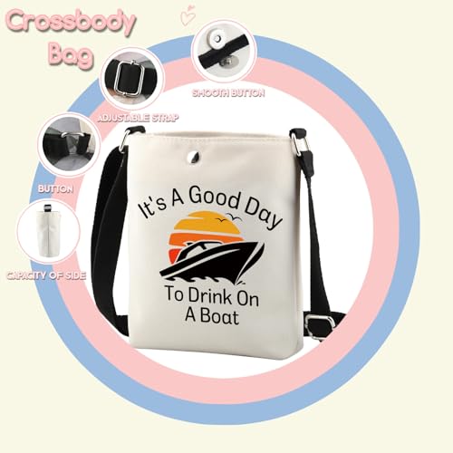 TSOTMO Boating Lover Gift Cruise Trip Gift It's A Good Day To Drink On A Boat Crossbody Bag Boat Gift3