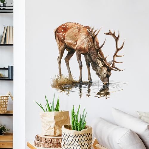 Vinilo decorativo de ciervo para pared, removible y resistente al agua miniatura 2