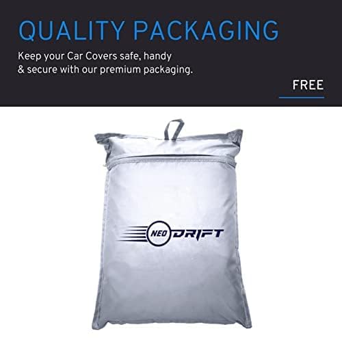 Image of NEODRIFT 'SilverTech' Car Cover for Hyundai KONA (100% Water-Resistant, All Weather Protection, Tailored Fit, Multi-Layered & Breathable Fabric) (Colour: Silver)