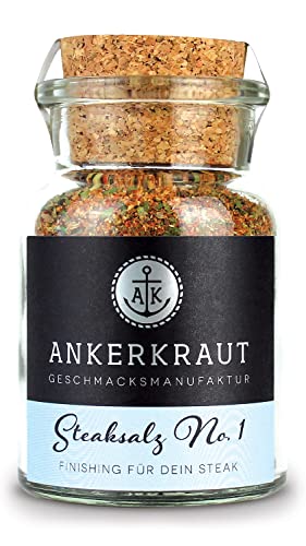Ankerkraut Steaksalz No. 1 das pefekte Finisher- und Steakhouse-Salz Gewürzsalz 80 g im Korkenglas