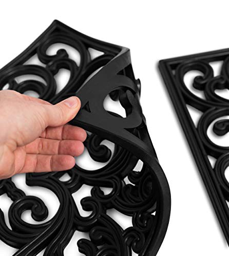 Birdrock Home 15 X 15 Rubber Stepping Stones Tile - Black - Set Of 3 - Decorative Garden Mats - Sturdy Durable Steps - Perfect For Gardens Path, Flowerbed, Gravel, Dirt, Grass #TOP6