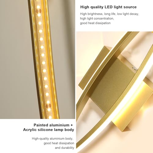 Luz de Pared LED Interior para Dormitorio Pasillo Aplique Comely Dorado 27W 4