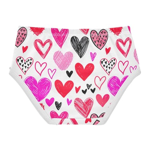 Joisal Toddler Girls Underwear 2t Cotton Little Girl Panties Bright Undies Kids Briefs Valentine Hearts2