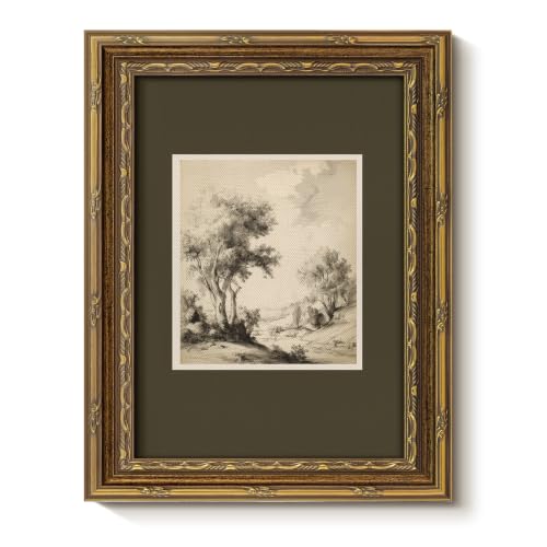 InSimSea Gold Framed Vintage Wall Art, Sketch Tree Forest Pictures