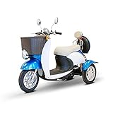 3 Wheel Electric Scooter | EW 11 Euro Mobility Scooter for Adults | Recreational E Scooter (Blue)