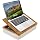 ROSSIE Home Acacia Wood Easel Lap Desk – Adjustable 7-Level Laptop Stand & Portable Workstation with Open Storage – Fits 15.6
