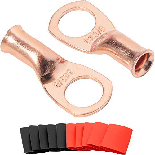Cosses de batterie en cuivre anti-corrosion robustes de calibre 0 avec tubes isolants 3:1
