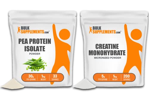 BULKSUPPLEMENTS.COM Pea Protein Isolate & Creatine Monohydrate 1KG Bundle