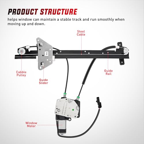 Image of Nilight 741-649 Power Window Regulator and Motor for Dodge Dakota 2000-2004 | Window Lift Motor Assembly also fits Dodge Durango 1998-2003, front driver side left door replacement