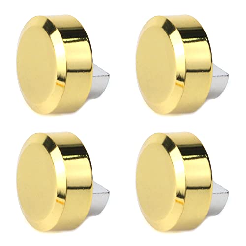 Image of 4 Sets Mirror Clip Round Glass Clamps Clips Mirrors Holder Supporting Sheet Hanging Glass Clips for Dresser Bathroom Walls Fixed Home Hardware Accessories 0.75 inch (Gold)