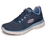 Skechers Women's Arch Fit Summits-Daily Flow Sneaker, Navy/Light Blue, 8