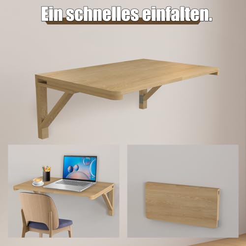 MM MELISEN Wall Mounted Folding Table for Laundry Room, Wall Mounted Fold Down Desk for Small Saving Spaces, Kids Floating Desk for Dining, Room, Study, Kitchen, Dinner, Bar