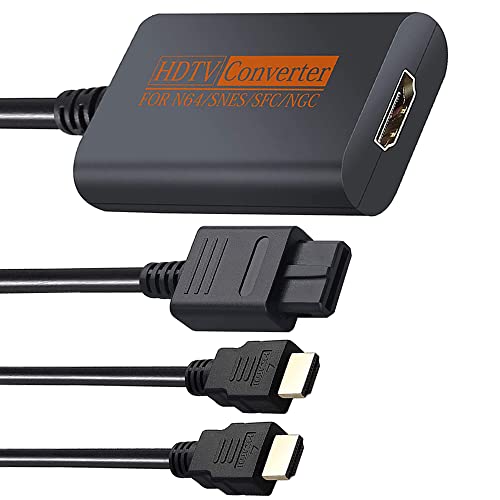 N64 to HDMI Converter, HDMI Adapter Compatible with N64/SNES/SFC/NGC, Convert N64 Signals to Modern HDMI Multimedia Signals (1.5m HDMI Cable Included) Cover