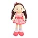 Linzy Plush 16" Coral Pink Lacy Doll Soft Rag Doll