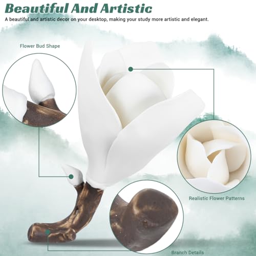 Image of LALAFINA Paint Brush Rest: Ceramic Chinese Calligraphy Brush Rest - Flower Paintbrush Holder for Calligraphy Practice Supplies