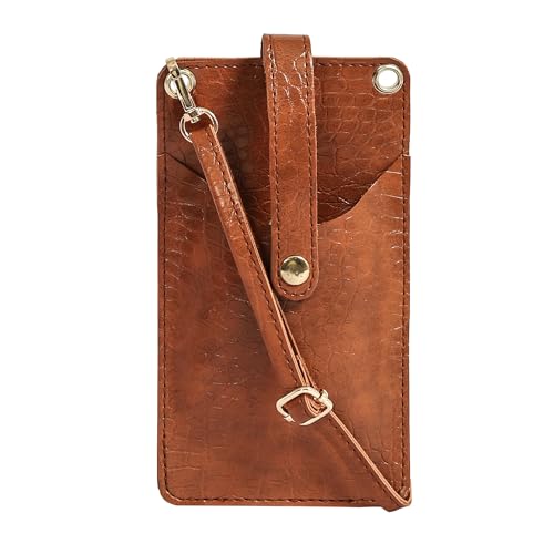 Image of Bagsy Malone Women's Small Cross-Body Phone Bag Stylish Vegan Leather Mobile Cell Phone Holder Pocket Purse Wallet Sling Bag Mini Shoulder Bags