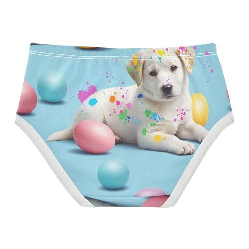 Playful Puppy White Colorful Blue Cute Panties Girl Toddler Underwear Floral Cotton Stylish Briefs Girls Undies 2t2