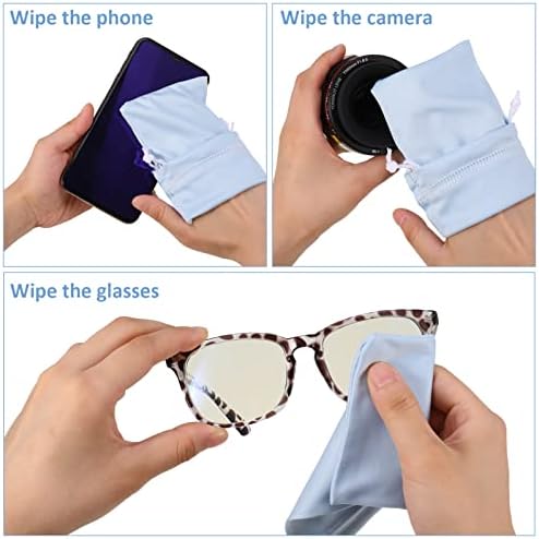 ZOWEXIQ 10er Set Brillenetuis - Weiche Mikrofaser Beutel Mit Kordelzug | Beige