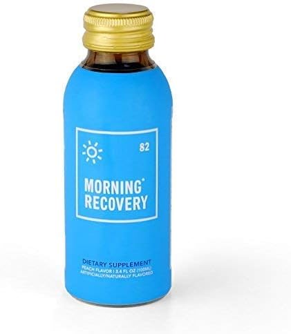 Morning Recovery Drink (Original Version 'V1'), 6-Pack Dietary Supplement, Proprietary Blend with Dihydromyricetin (DHM), Milk Thistle, Vitamin B, Electrolytes, 3.4 fl oz, Peach (Non-GMO, Soy-Free)