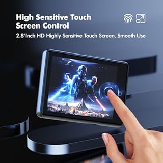 64Go Lecteur MP3 Bluetooth 5.3, baladeur mp3 Enfant Musique Portable 2,8 Pouces écran Tactile avec enregistreur Vocal, Radio FM, podomètre, Dossier, Lecture aléatoire, Support de Carte Micro SD 128Go