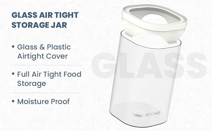 Image of Rioware Airtight Rice Jar Container- 1kg | Insect & Moisture Proof Grain Bin for Rice, Flour & Dry Food | Kitchen Storage Jar | BPA-Free Household Food Storage Box- Transparent