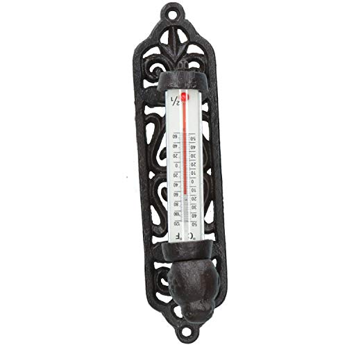AB Tools Wall Rustic Thermometer Garden Wall Celsius Cast Iron Garden Shed House Post
