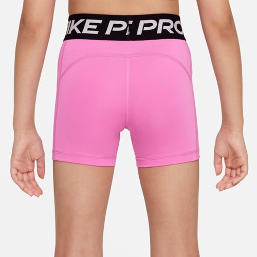 Image of Nike Girls' Pro Shorts (Little Big Kid), Playful Pink /Black /White