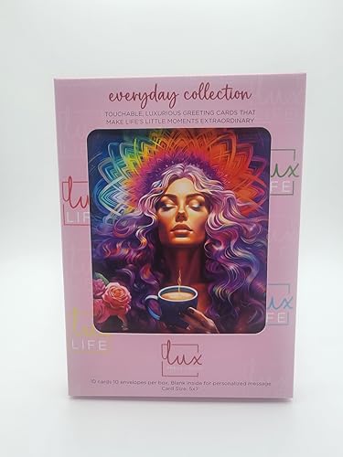 Image of Performing Arts Divine Feminine Greeting Card with Envelopes - Spiritual Awakening Art Collection - Blank Inside 5x7 Note Card - 10 Pack Of Cards And Envelopes - Artistic Portrait Card
