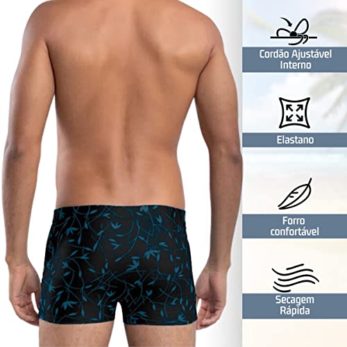 Sunga boxer estampada folhagem colcci
