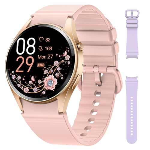 Smart Watches for Women, 1.26" Bluetooth Smart Watch with Heart Rate/SpO2/Sleep Monitor, 110+ Sport Modes/Step Tracking, Waterproof Fitness Tracker Watch, Smart Watch for Android Phones/iPhones(Pink)