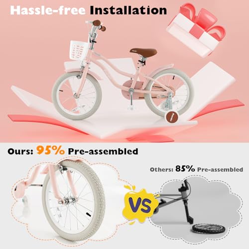 Image of BABY JOY Kids Bike, 12 14 16 18 20 Inch Boys Girls Bike w /Removable Basket