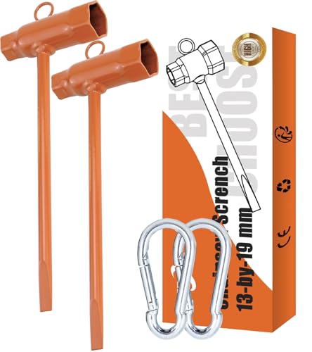 OSROENE Chainsaw Wrench 2 Pack Chainsaw Tool Chain Saw Scrench with Hook 13 by 19mm 1/2x3/4 T Wrench Spanner Tool