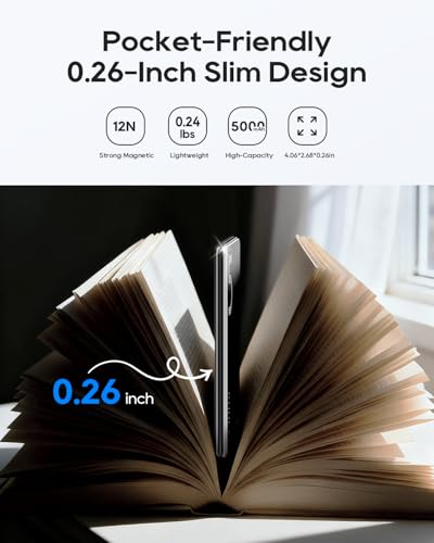 Kuulaa Magsafe Power Bank, 0.27'' Ultra Thin 5000mAh Portable Charger with Strong Magnetic, USB C PD 20W Fast Charging, Compatible with iPhone 17 16 15 14 13 12 Pro & Samsung Galaxy