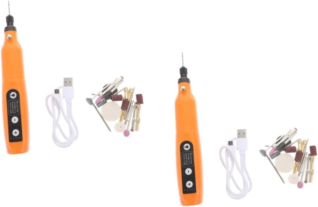 Gadpiparty 2sets Mini Cordless Polishing Rotary Tool Speed Functionality and Built Lamp for Sanding and Grinding for Crafts and Nail Care
