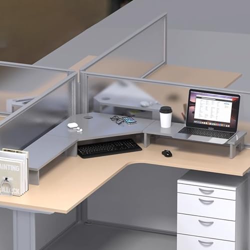 Support de Moniteur de Bureau d'Angle Ergonomique, Étagère Écran Bois Robuste Ordinateur - 2