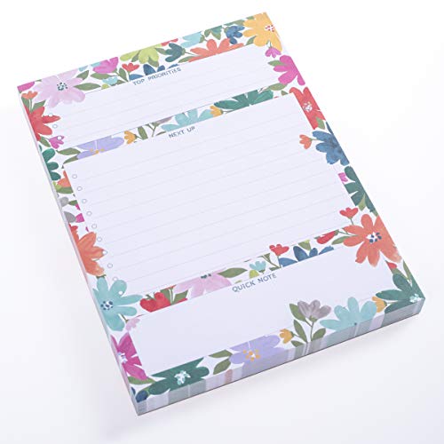 Image of Graphique Bright Floral To-Do List Notepad - 150 Tear-Away Planner Sheets - Things to Do Memo Writing Pad - Perfect Daily Reminder for School, Office Work, Homework, Projects, and More
