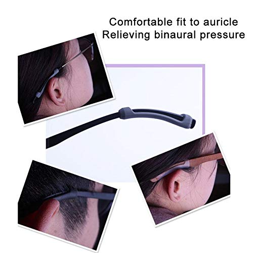 GBSTORE 8 Pairs Soft Silicone Eyeglass Ear Cushions Glasses Ear Grip Temple Tips Eyeglass Pads Anti Slip Eyeglasses Ear Hook Comfort Sports for Reading Glasses, Sunglasses