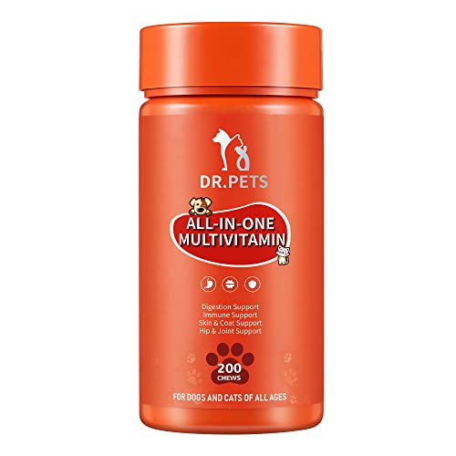 Multivitamin For Dogs And Cats, 200 Soft Chews, Dog Multivitamin For Skin And Coat Health, Joint Health, Improved Digestion, Antioxidants, Support A Healthy Immune System #TOP23