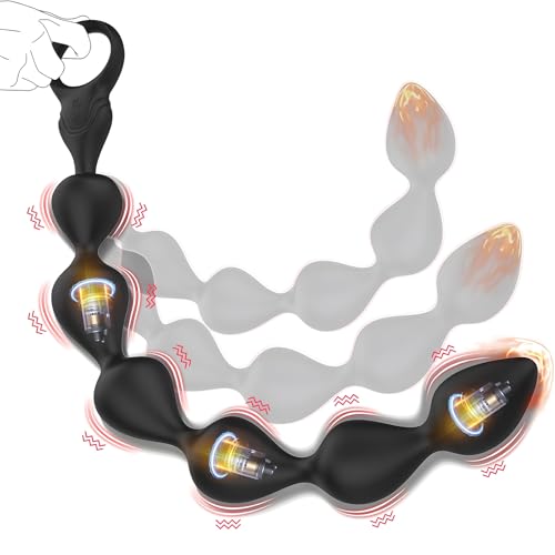 Fritosy Anal Beads Sex Toys for Men - Vibrating Silicone Anal Plug Anal Toys, Flexible Butt Plug Prostate Massager Adult Toys Anal Chain Link, Male Sex Toys Clitoral G-Spot Stimulator for Couples