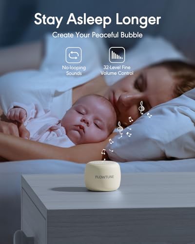 FLOWTUNE Sound Machine Flowtune White Noise Machine for Baby Adults, Mini Portable Sound Machine for Travel, 6H Timer, 18 Soothing Sleep Sounds Gift (Putty) - Image 4