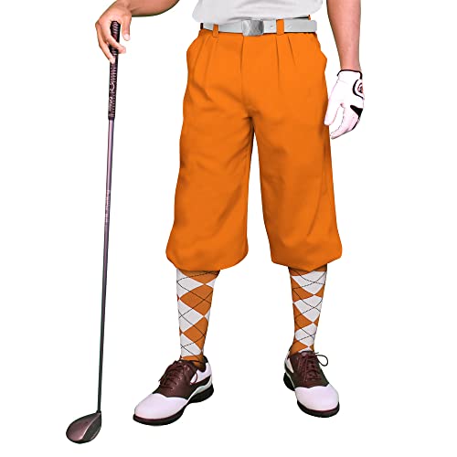 Golf Knickers Orange Microfiber (Plus Fours) for Men - 36