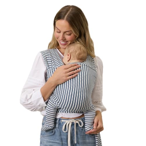 Solly Baby Wrap, Buttery-Soft Baby Carrier Newborn to Toddler 8-25 Lbs., Lightweight & Hands-Free Wrap, Breathable Summer Carrier, Baby Wearing & Postpartum Essential, New Mom Gift, Chambray Stripe