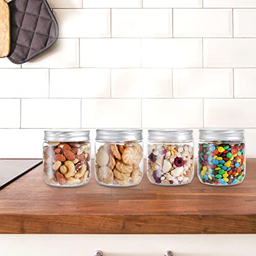 Fasmov 25 Pack 8 Ounce Clear Plastic Jars Containers with Screw On Lids, Round Empty Plastic Slime Storage Containers for Kitchen & Household Storage - BPA Free - Thumbnail 6