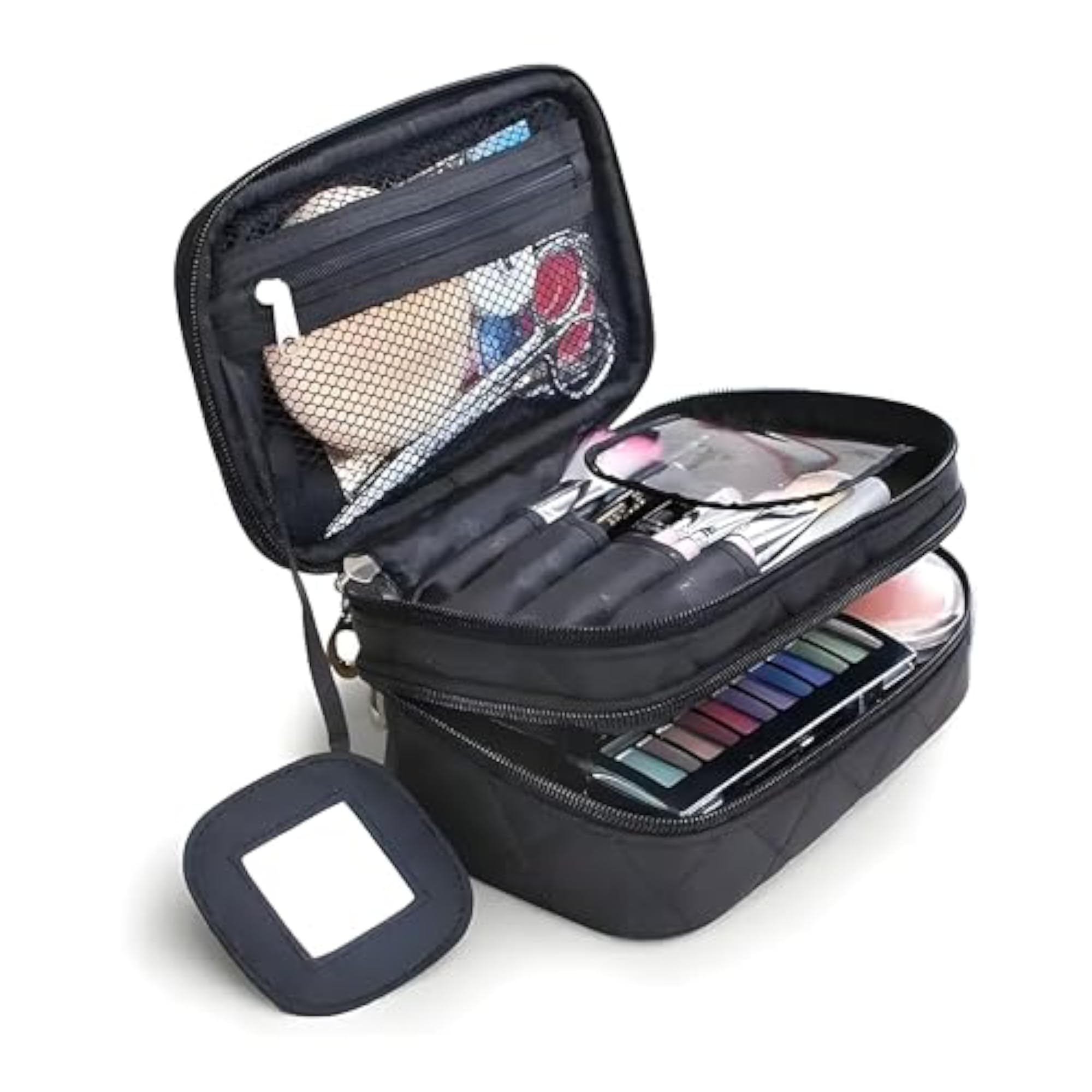Polyester Cosmetic Bag Travel Makeup Kit Organizer