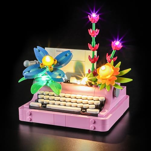 YEABRICKS Kit de Luces LED para-31169 Creator 3-in-1 Máquina de Escribir con Flores Modelo de Bloques de Construcción (excluyendo el Kit de construcción)