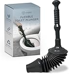 CUQOO Heavy Duty Sink and Toilet Plunger - Small Head Industrial Grade Plumbers Plunger - Flexible Drain Unblocker for Bathrooms, Kitchens, and Showers
