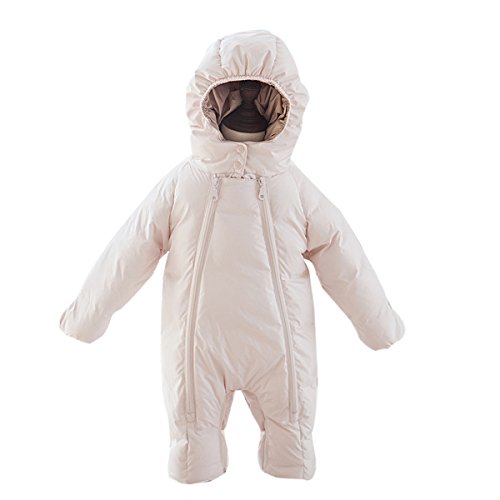 Ding Dong Baby Boy Girl Winter Hooded Puffer Pram Snowsuit £¨White,12M£©